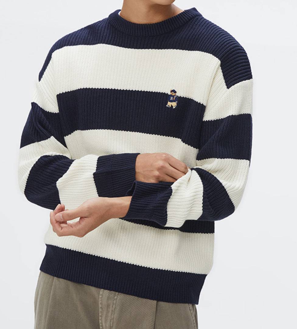 韓國 SPAO Woody Striped Round Neck Sweater【SP029】 - STT Mall HK 靚太網購