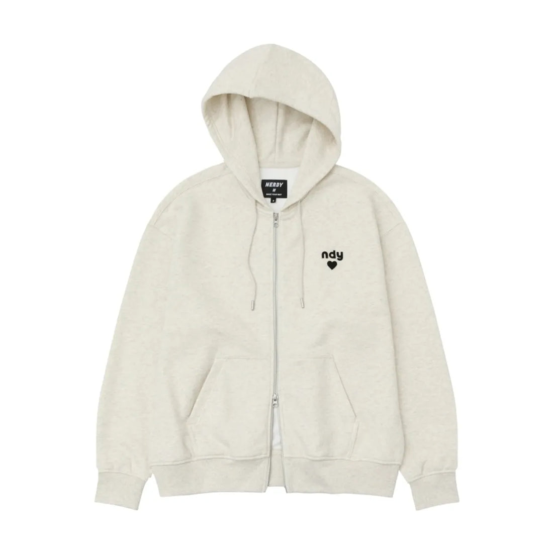 韓國 Nerdy Heart Logo Hoodie Zip-Up【NY056】