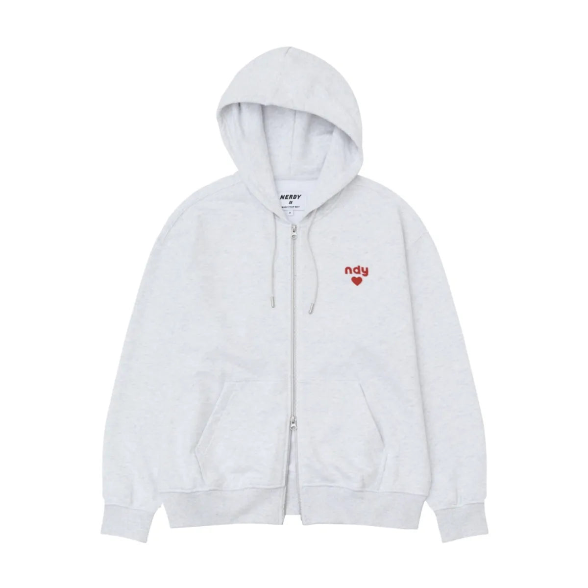 韓國 Nerdy Heart Logo Hoodie Zip-Up【NY056】