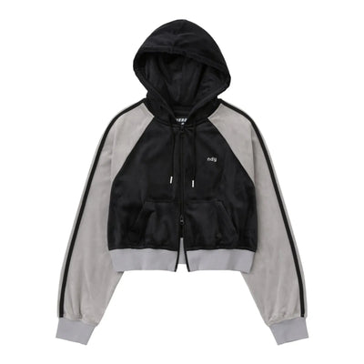 韓國 Nerdy Women's Velour Hoodie Track Top【NY054】