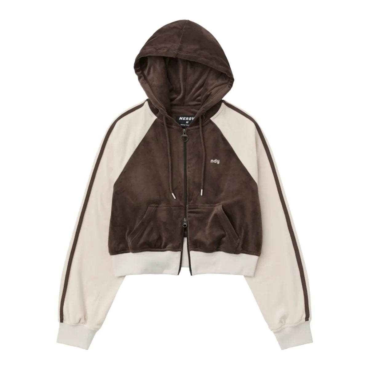 韓國 Nerdy Women's Velour Hoodie Track Top【NY054】