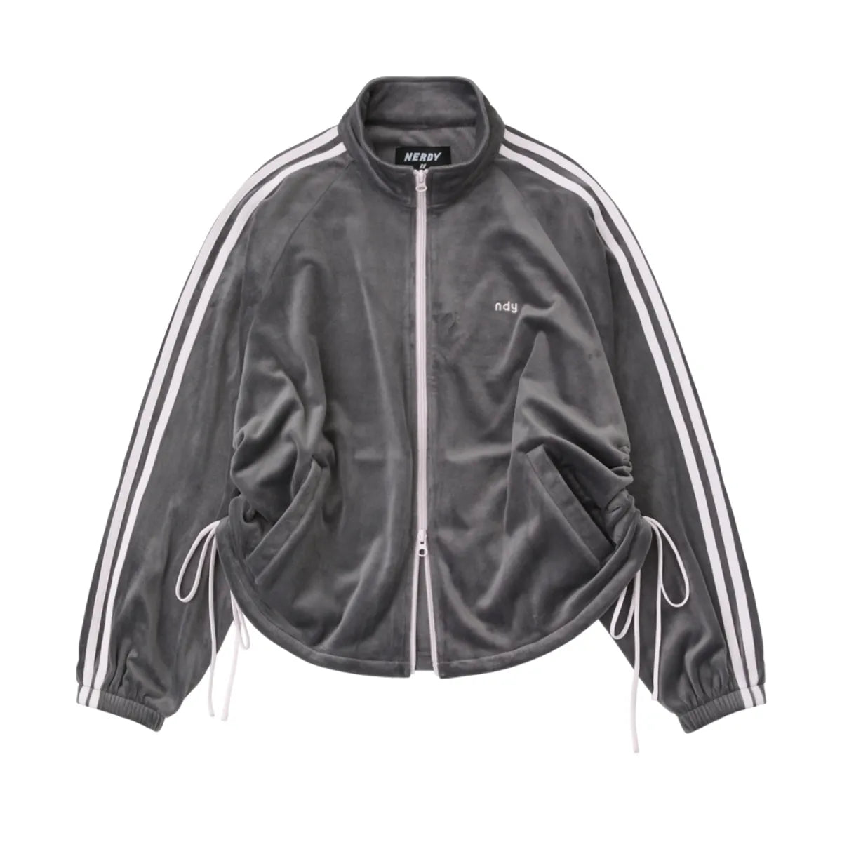 韓國 Nerdy Women's Velour Ribbon Track Top【NY053】