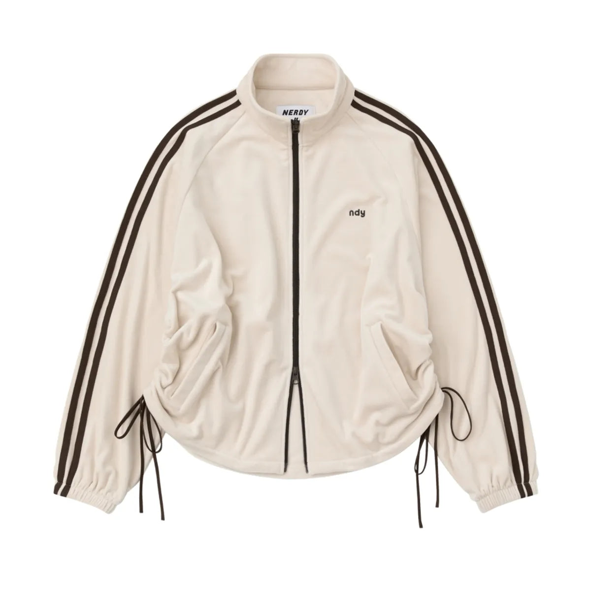 韓國 Nerdy Women's Velour Ribbon Track Top【NY053】