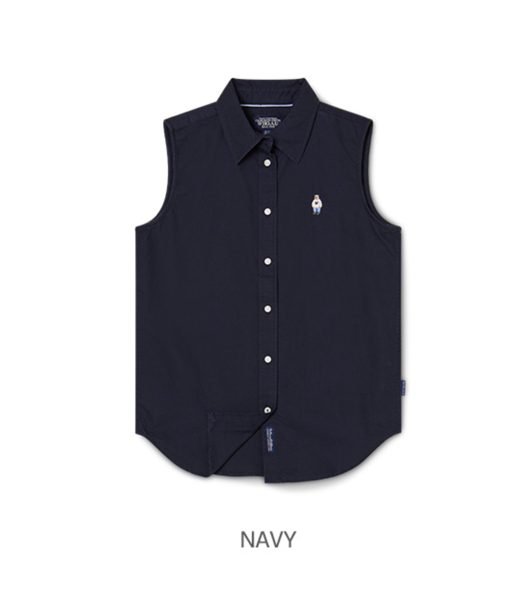 韓國 WhoAU Steve Oxford Sleeveless Shirts【WA278】