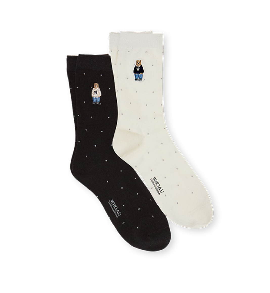 韓國 WhoAU Steve Dot Socks 2PACK【WA281】