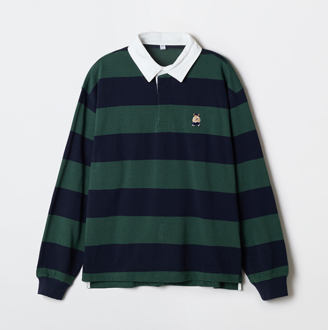 韓國 SPAO Woody Rugby Long Sleeve T-Shirt【SP302】