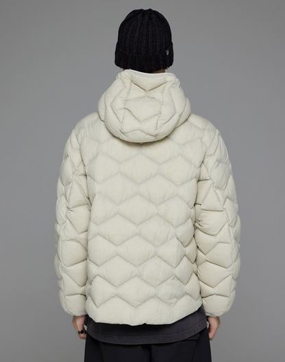 韓國 Lifework Lite Rhombus Quilted Hooded Down Jumper【SC078】