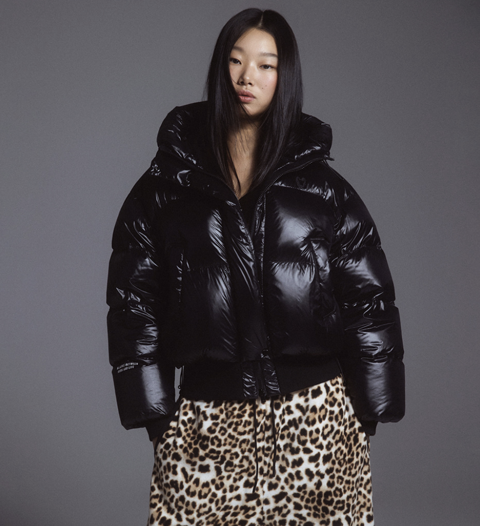 韓國 Lifework Women's Glossy Bomber Hooded Down Jumper【SC083】