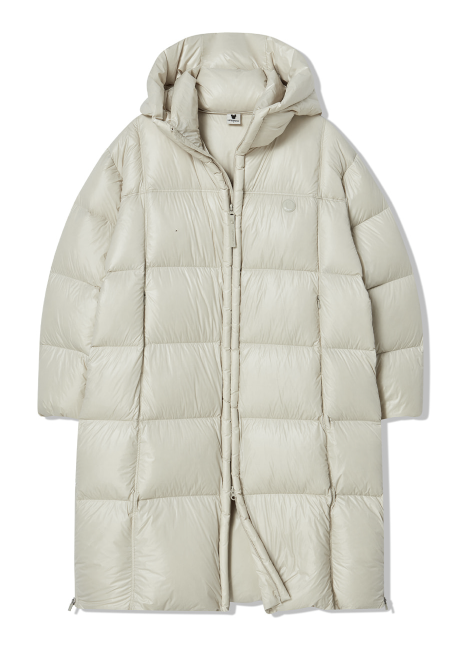 韓國 Lifework Women's Soft Air Square Quilted Long Hooded Down Jumper【SC084】