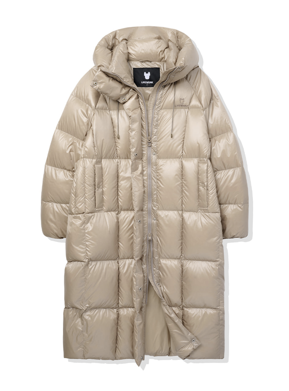 韓國 Lifework Women's Glossy Long Hooded Down Jumper【SC085】