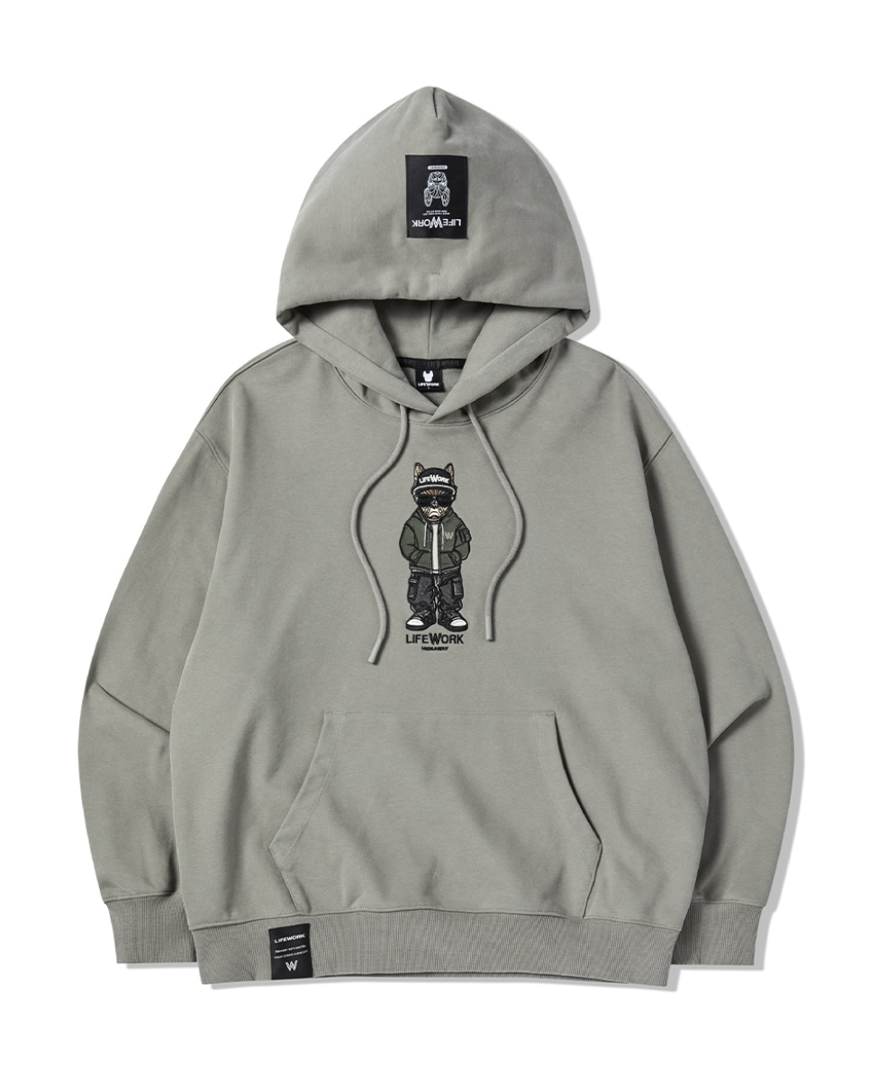 韓國 Lifework Hipdog Applique Hoodie【SC087】