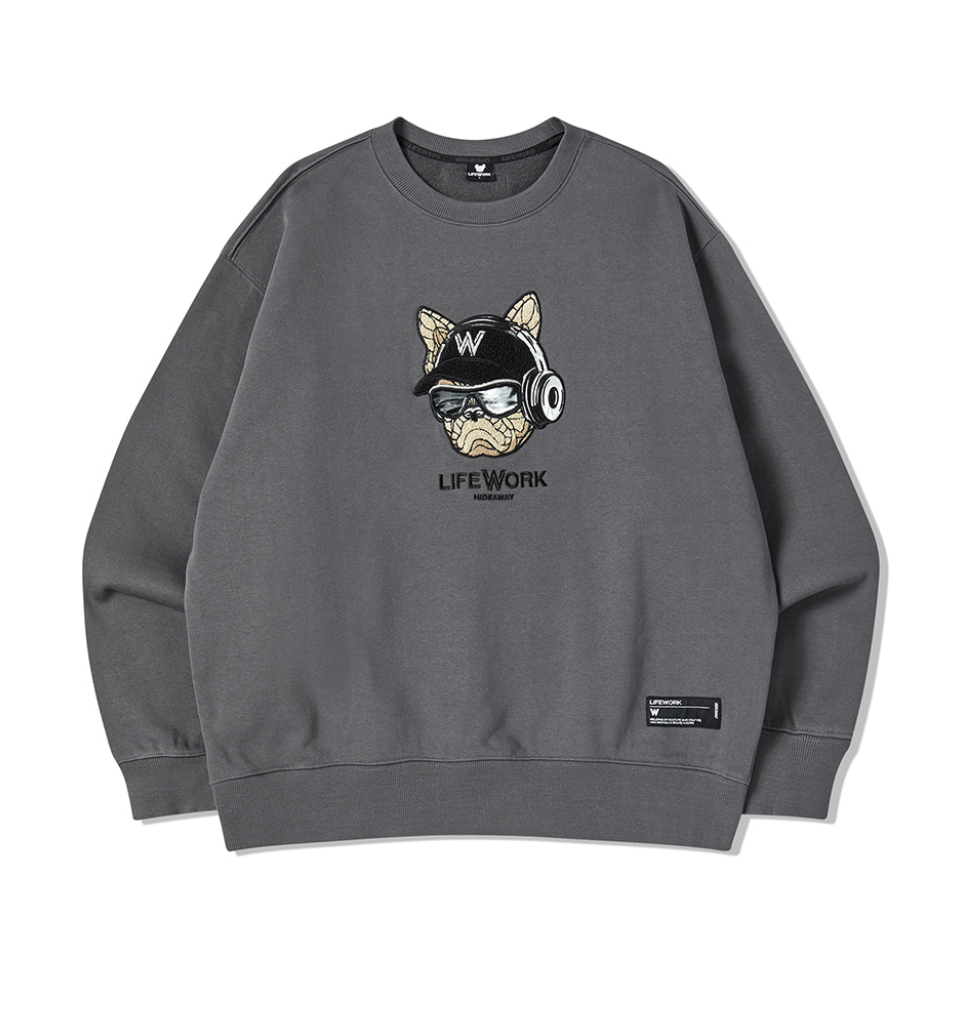 韓國 Lifework Headset Hipdog Fleece Sweatshirt【SC089】