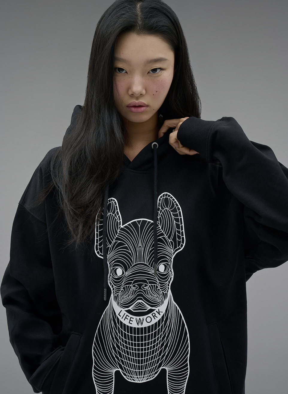 韓國 Lifework Big Radog Printed Hoodie【SC091】