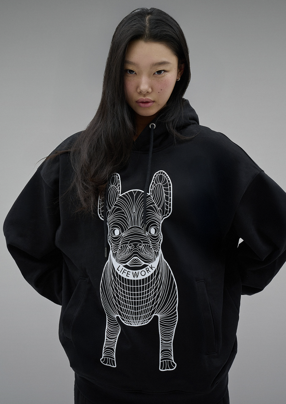 韓國 Lifework Big Radog Printed Hoodie【SC091】