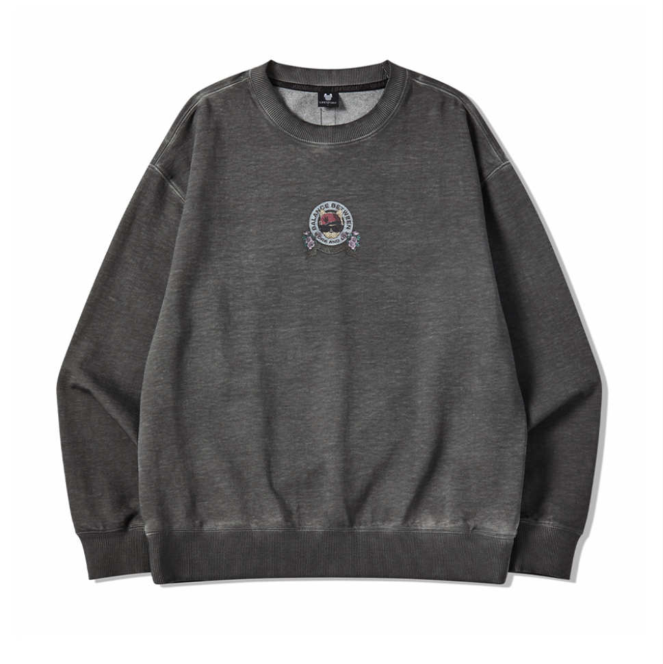 韓國 Lifework Garment Dyed Hip-Hop Sweatshirt【SC097】