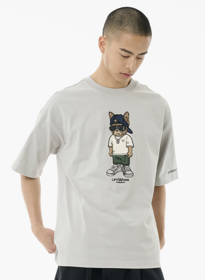 韓國 Lifework Snap Hipdog Short Sleeve T-Shirt【SC100】