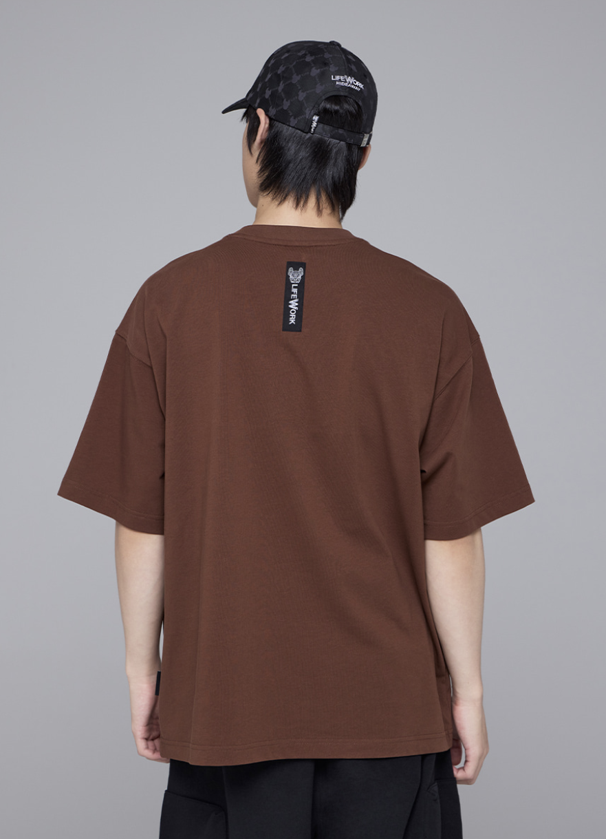 韓國 Lifework Duffel Bag Hipdog Applique Short Sleeve T-Shirt【SC101】