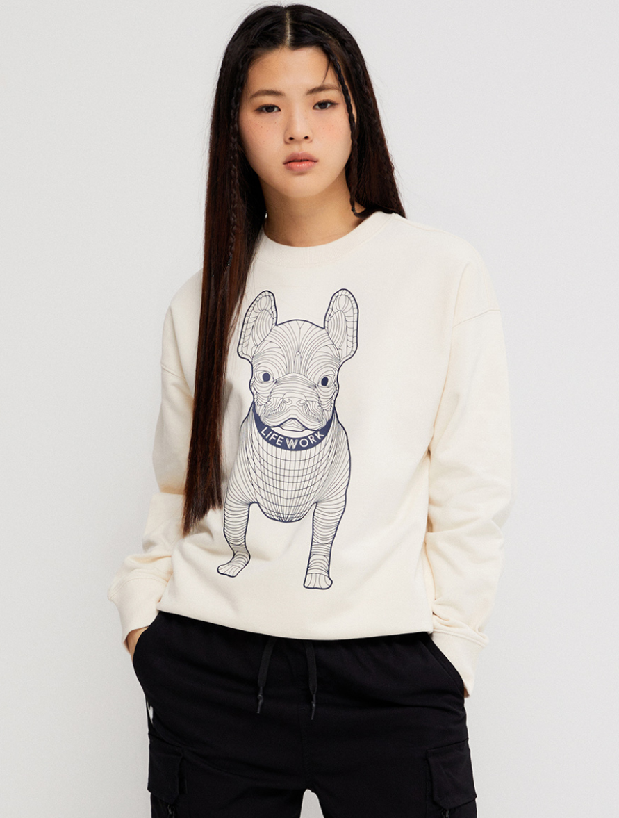 韓國 Lifework Signature Big Radog Printing Sweatshirt【SC092】