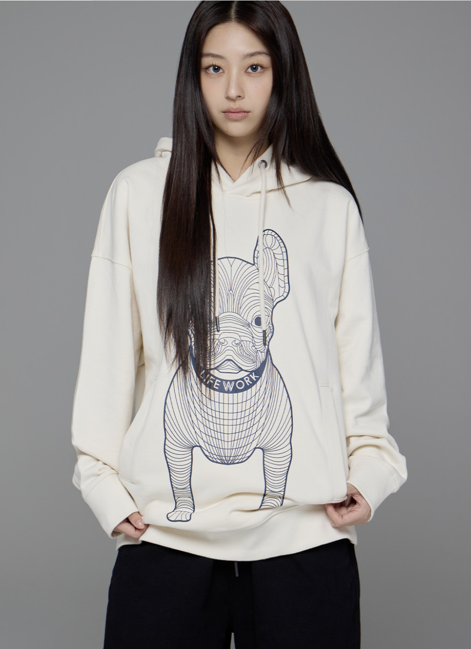 韓國 Lifework Big Radog Printed Hoodie【SC091】