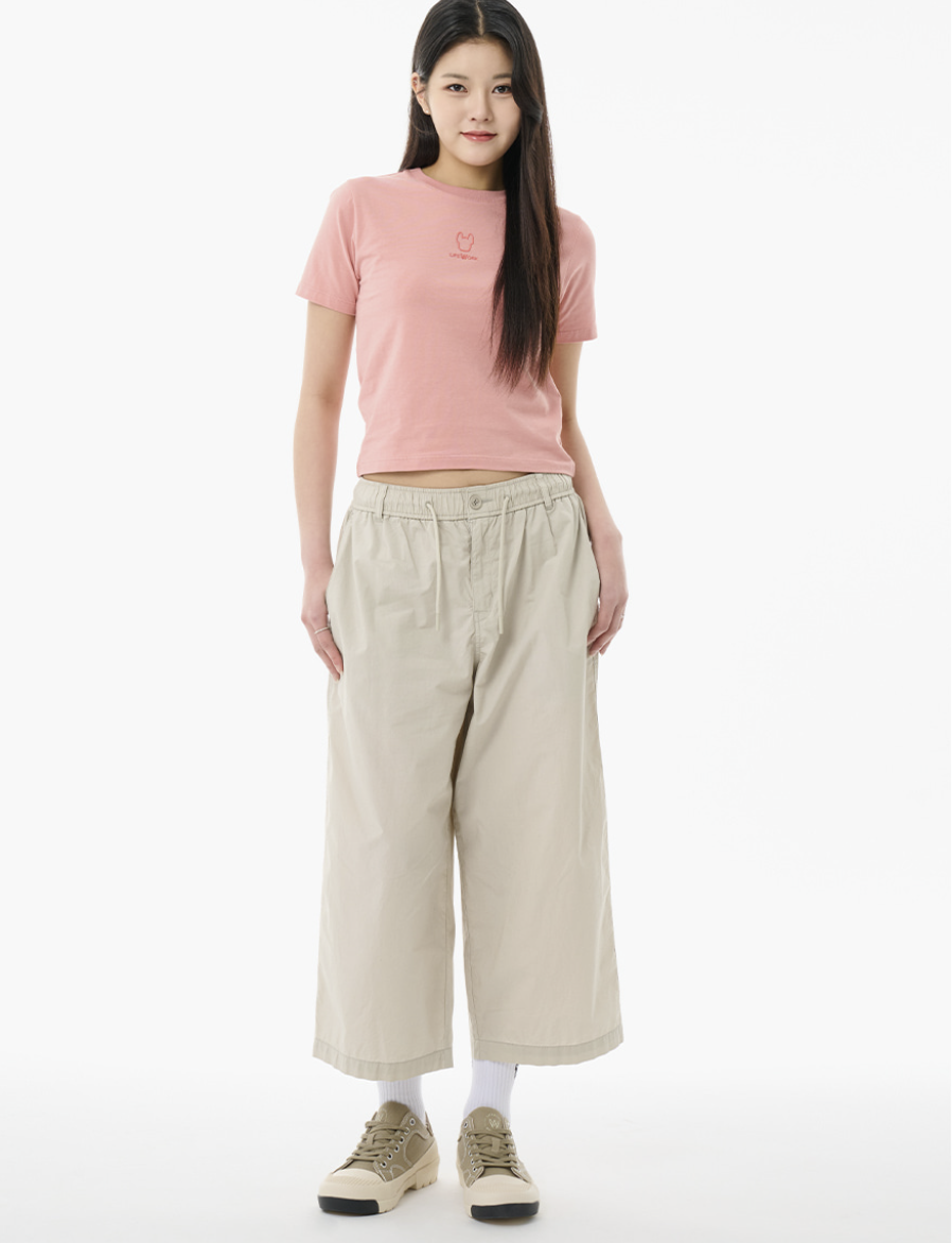 韓國 Lifework Women's High-Frequency Silhouette Short-Sleeved Short T-Shirt【SC132】