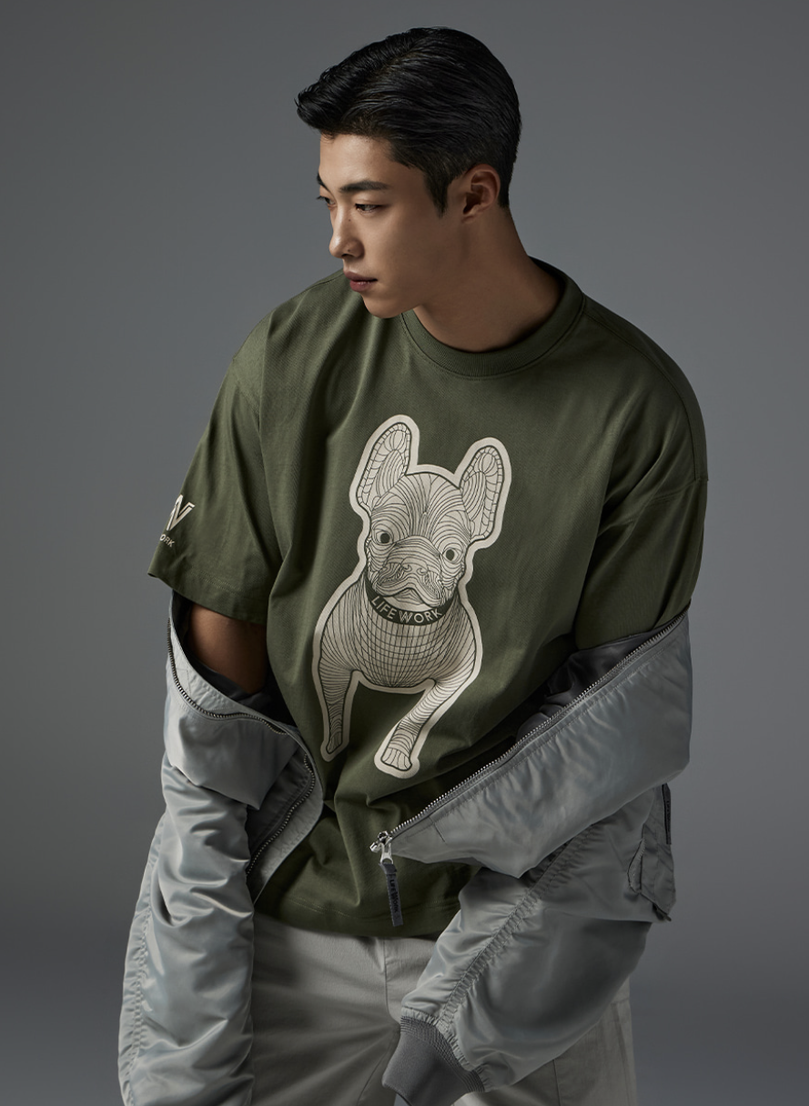 韓國 Lifework Public Silk Radok Print Short Sleeve T-Shirt【SC134】