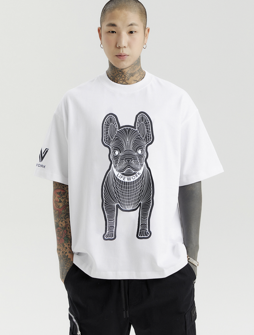 韓國 Lifework Public Silk Radok Print Short Sleeve T-Shirt【SC134】