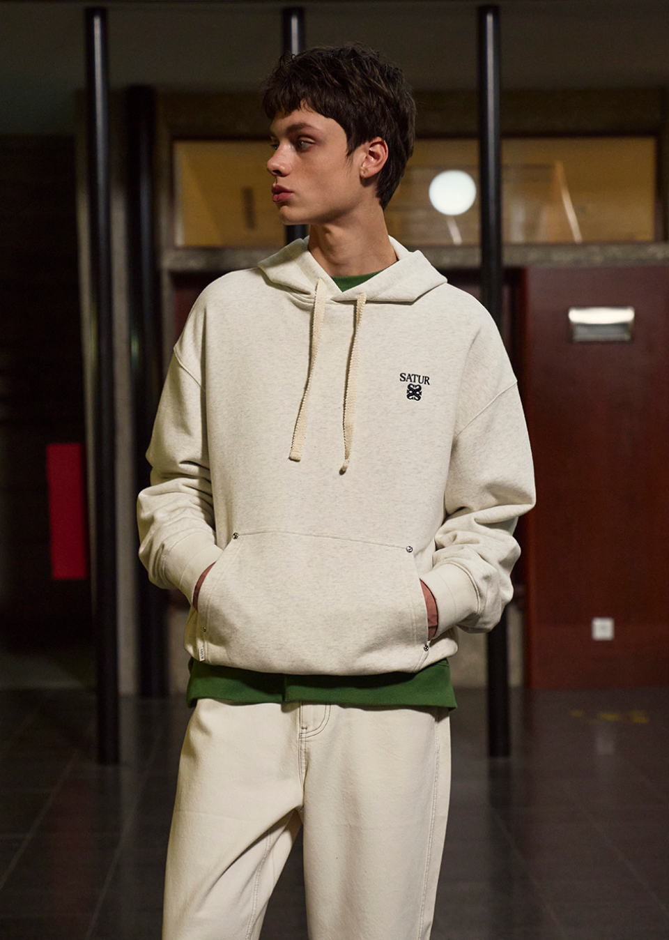 韓國 Satur Lauren Small Logo Rivet Hoodie【SR260】