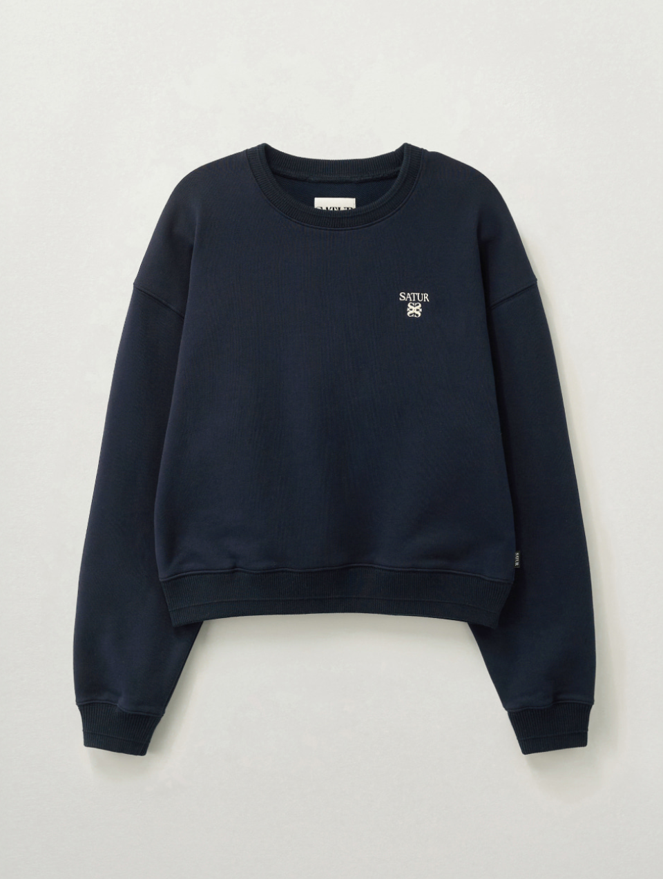 韓國 Satur Women's Lauren Small Logo Basic Crop Sweatshirt【SR261】