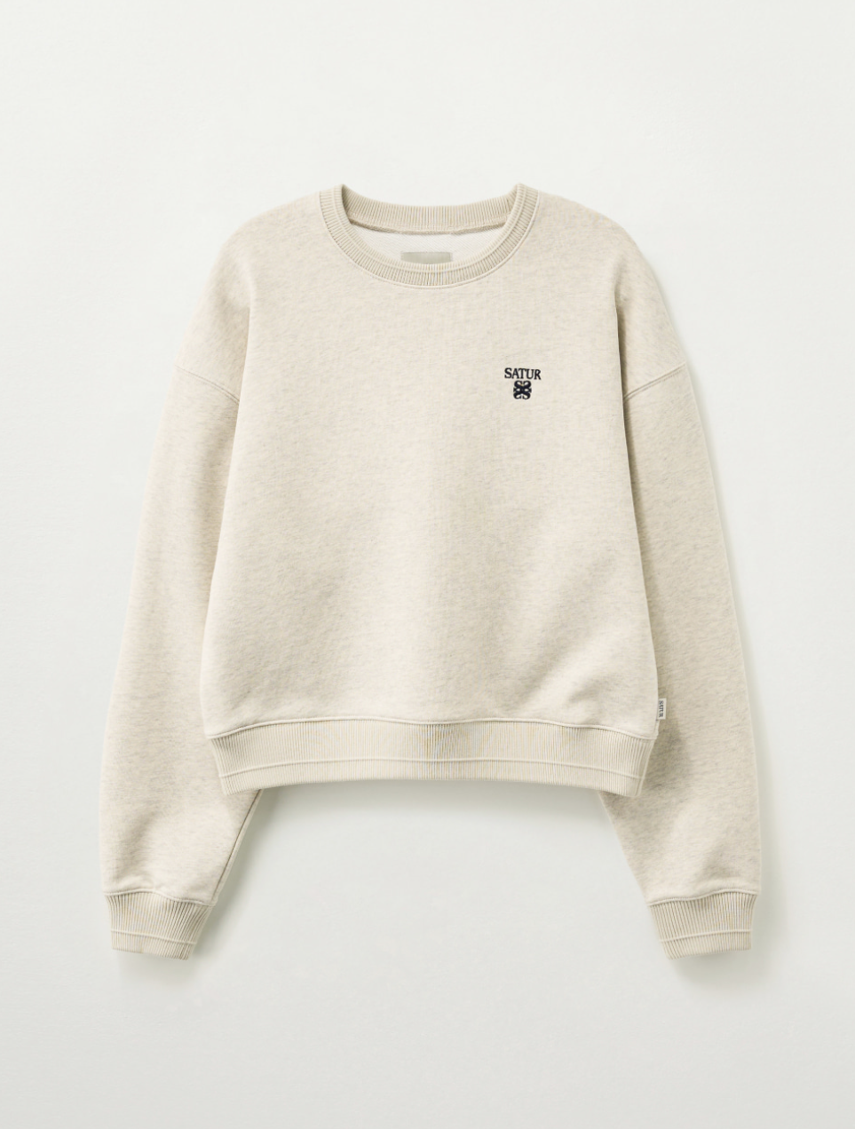 韓國 Satur Women's Lauren Small Logo Basic Crop Sweatshirt【SR261】