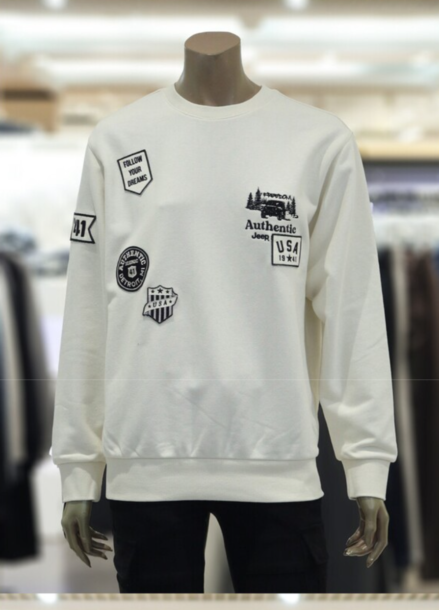 韓國 Jeep Loose Fit Wappen Sweatshirt【JP014】