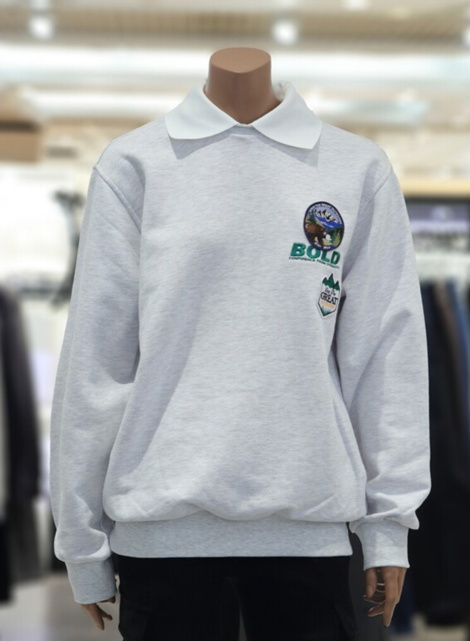 韓國 Jeep Jeep Loose Fit Wappen Decoration Collar Sweatshirt【JP023】