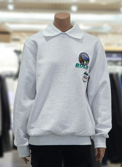 韓國 Jeep Jeep Loose Fit Wappen Decoration Collar Sweatshirt【JP023】