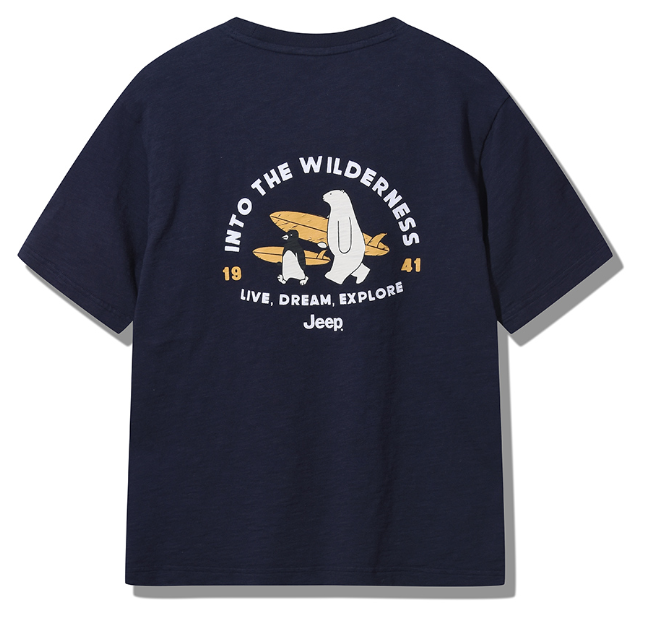 韓國 Jeep Surfing Bear Slub Long Sleeve T-Shirt【JP039】