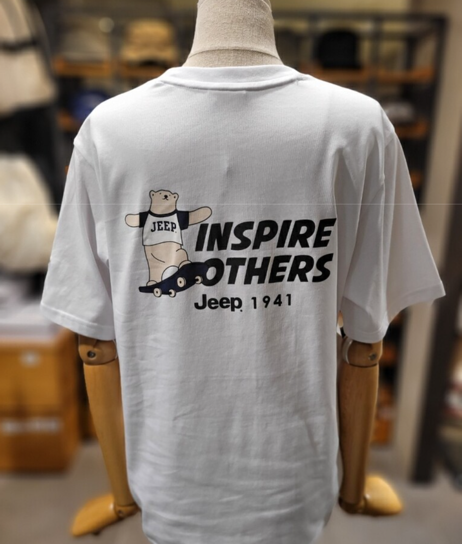 韓國 Jeep Bear Jeep Loose Fit Short Sleeve T-Shirt【JP035】