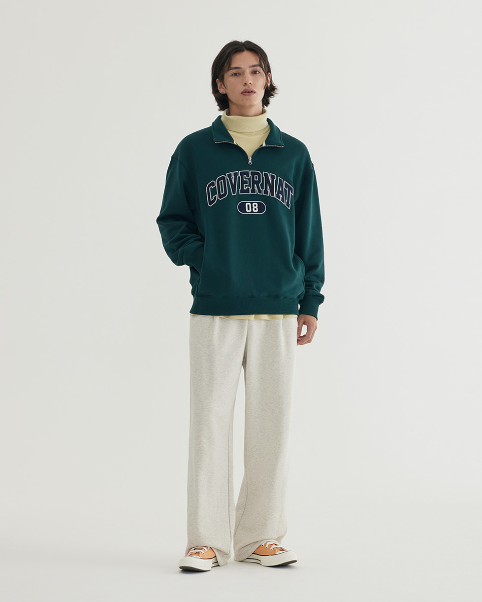 韓國 Covernat Arch Logo Half Zip-up Sweatshirt【CO109】
