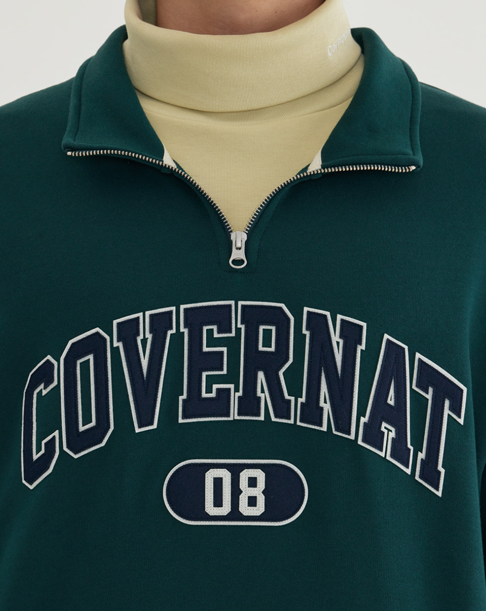 韓國 Covernat Arch Logo Half Zip-up Sweatshirt【CO109】
