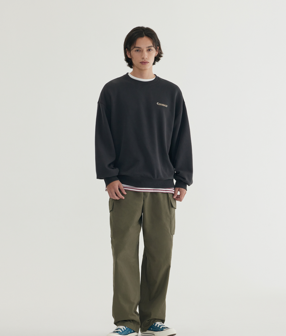 韓國 Covernat Tape Logo Sweatshirt【CO114】