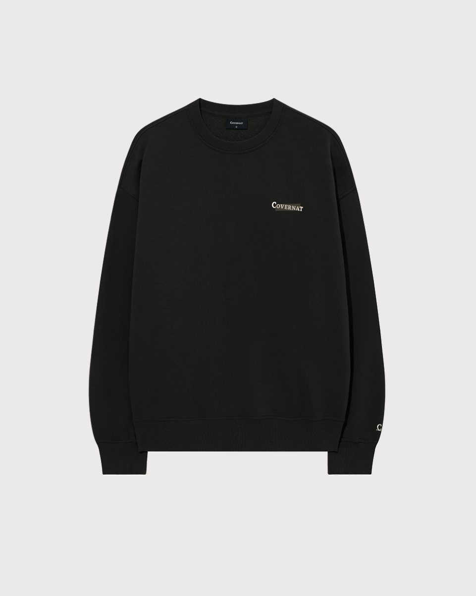 韓國 Covernat Tape Logo Sweatshirt【CO114】