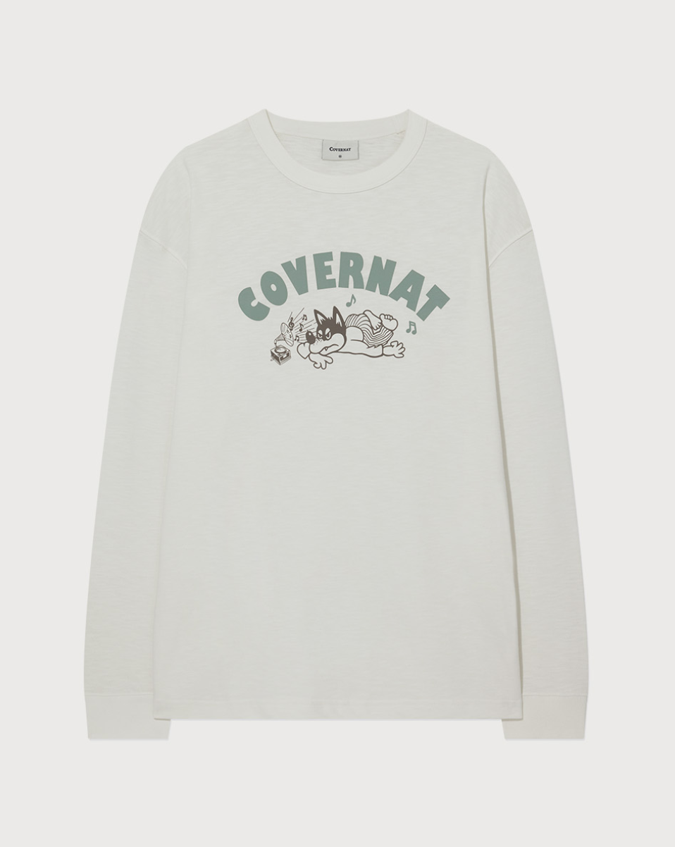 韓國 Covernat Slub Vintage Graphic Long Sleeve【CO115】