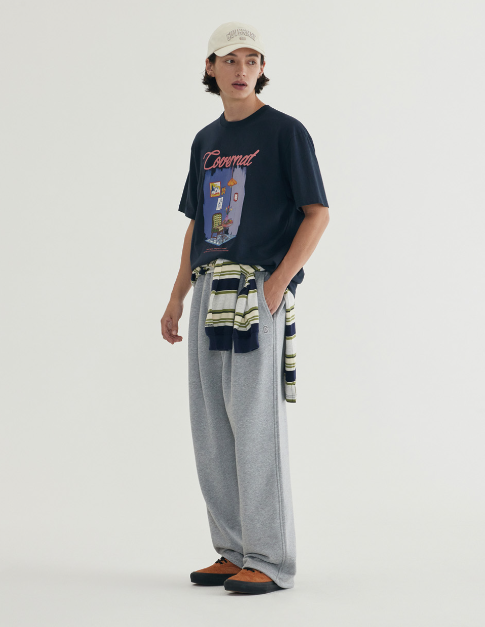 韓國 Covernat C Logo Wide Sweatpants【CO116】