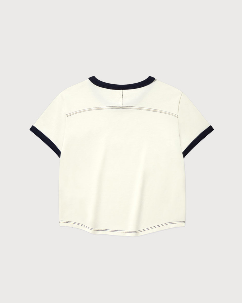 韓國 Covernat Women's Baby Fit Ringer T-Shirt【CO118】