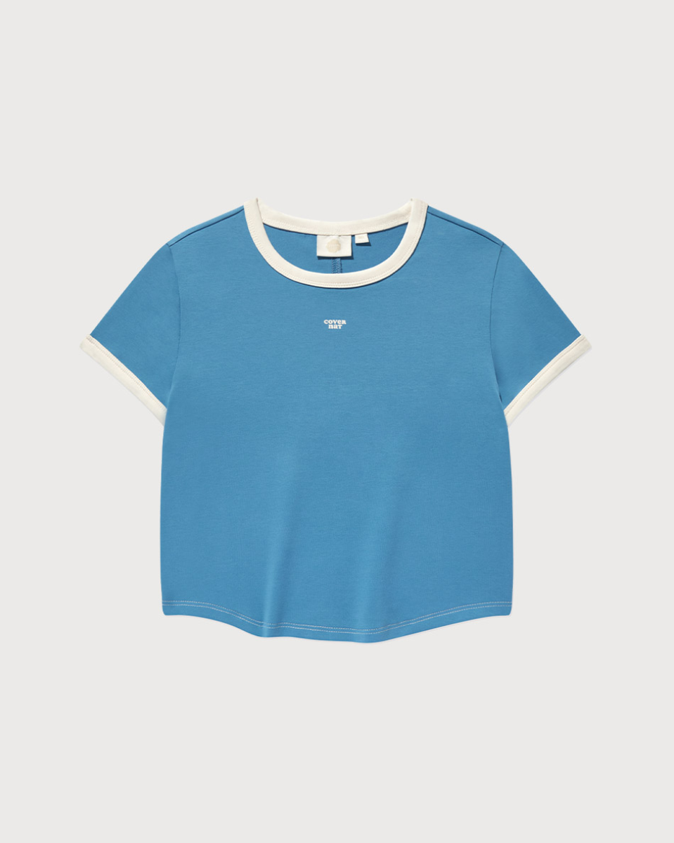 韓國 Covernat Women's Baby Fit Ringer T-Shirt【CO118】