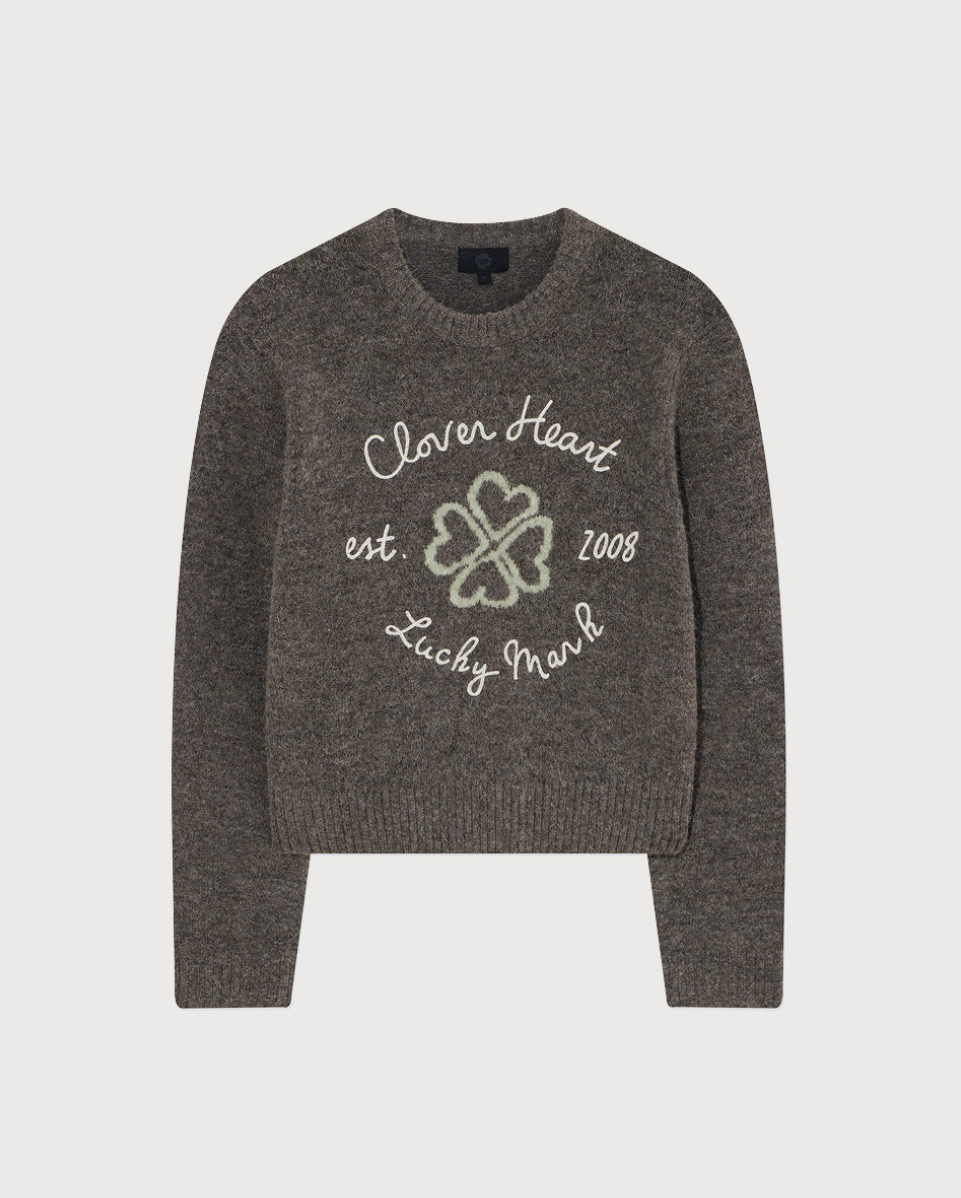韓國 Covernat Women's Clover Heart Graphic Knit【CO124】