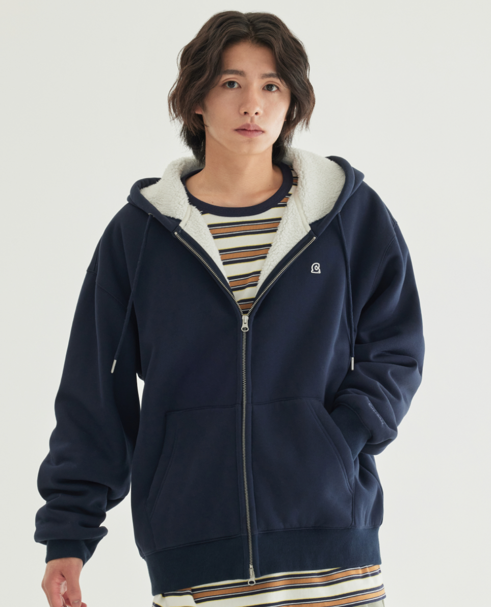 韓國 Covernat Signature Symbol Boa Hooded Zip-Up【CO126】