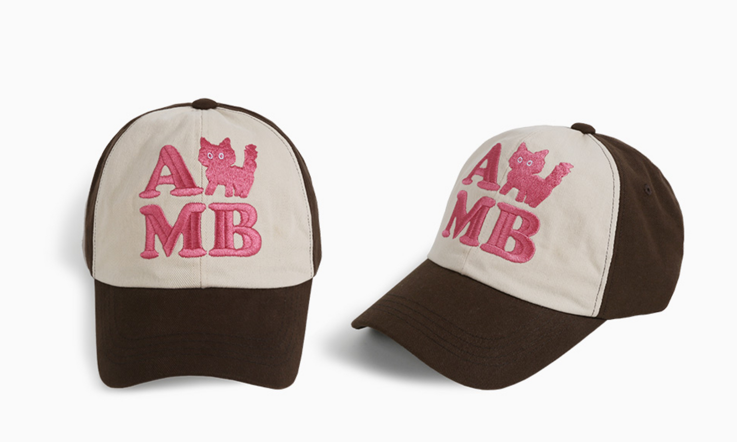 韓國 Ambler AMB Cat Embroidered Ball Cap【AR150】