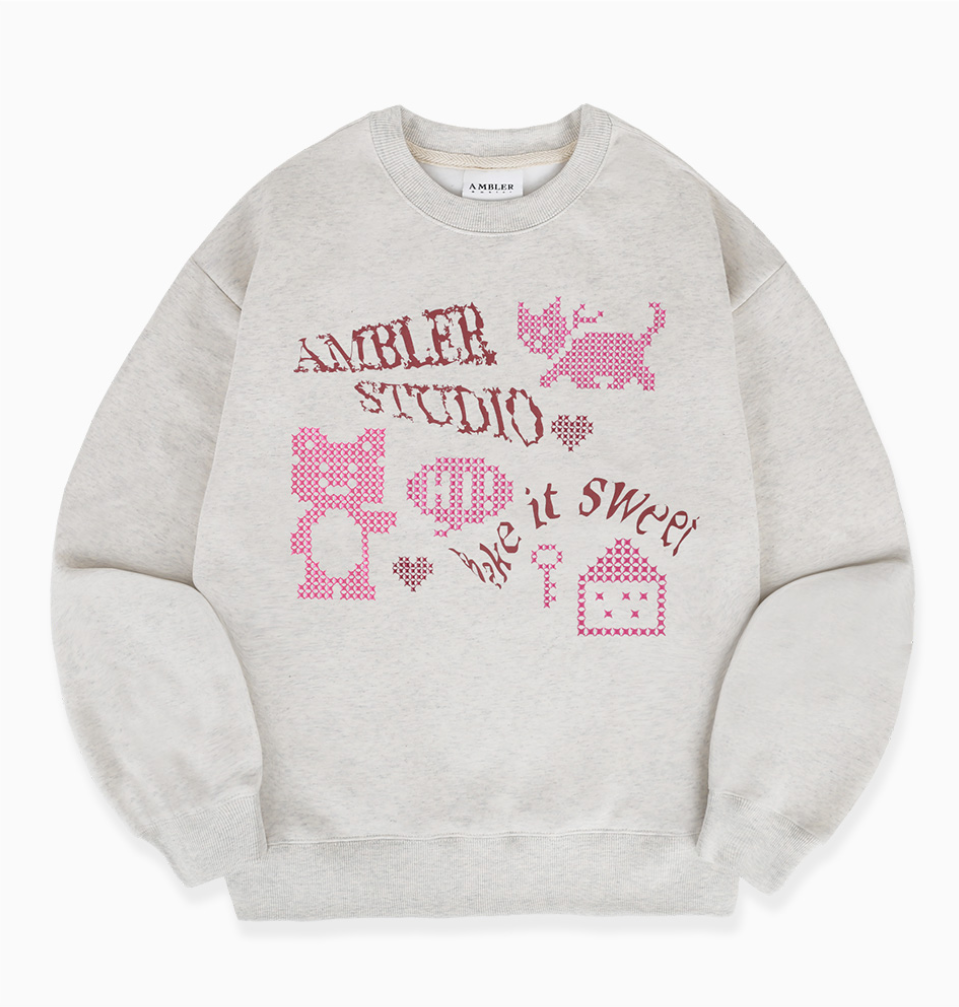 韓國 Ambler Key Embroidered Sweatshirt T-Shirt【AR152】