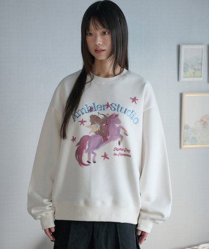 韓國 Ambler Cupid Embroidered Sweatshirt【AR153】