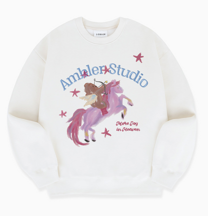 韓國 Ambler Cupid Embroidered Sweatshirt【AR153】