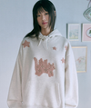韓國 Ambler ANGEL STAR CAT Buckle Embroidery Hooded T-Shirt【AR161】