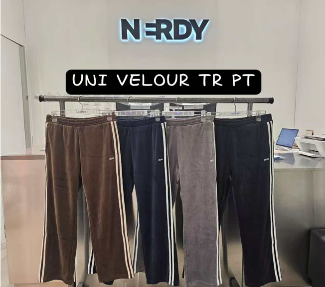 韓國 Nerdy Uni Velour Track Pants【NY088】